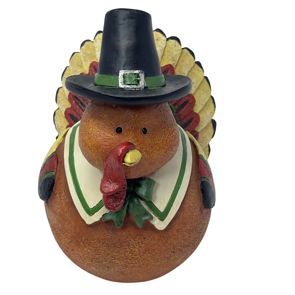 Thanksgiving Pilgrim Turkey Figurine rocks Autumn Harvest Decor Centerpiece